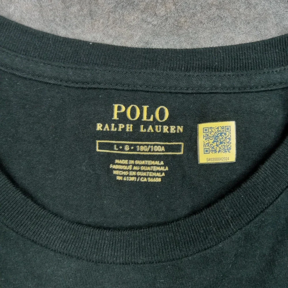 Polo Ralph‎ Lauren Shirt Mens Large Black Red Pony Embroidered Crewneck Tee Logo